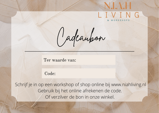 Cadeaubon N.I.A.H Living & Workshops 40 euro